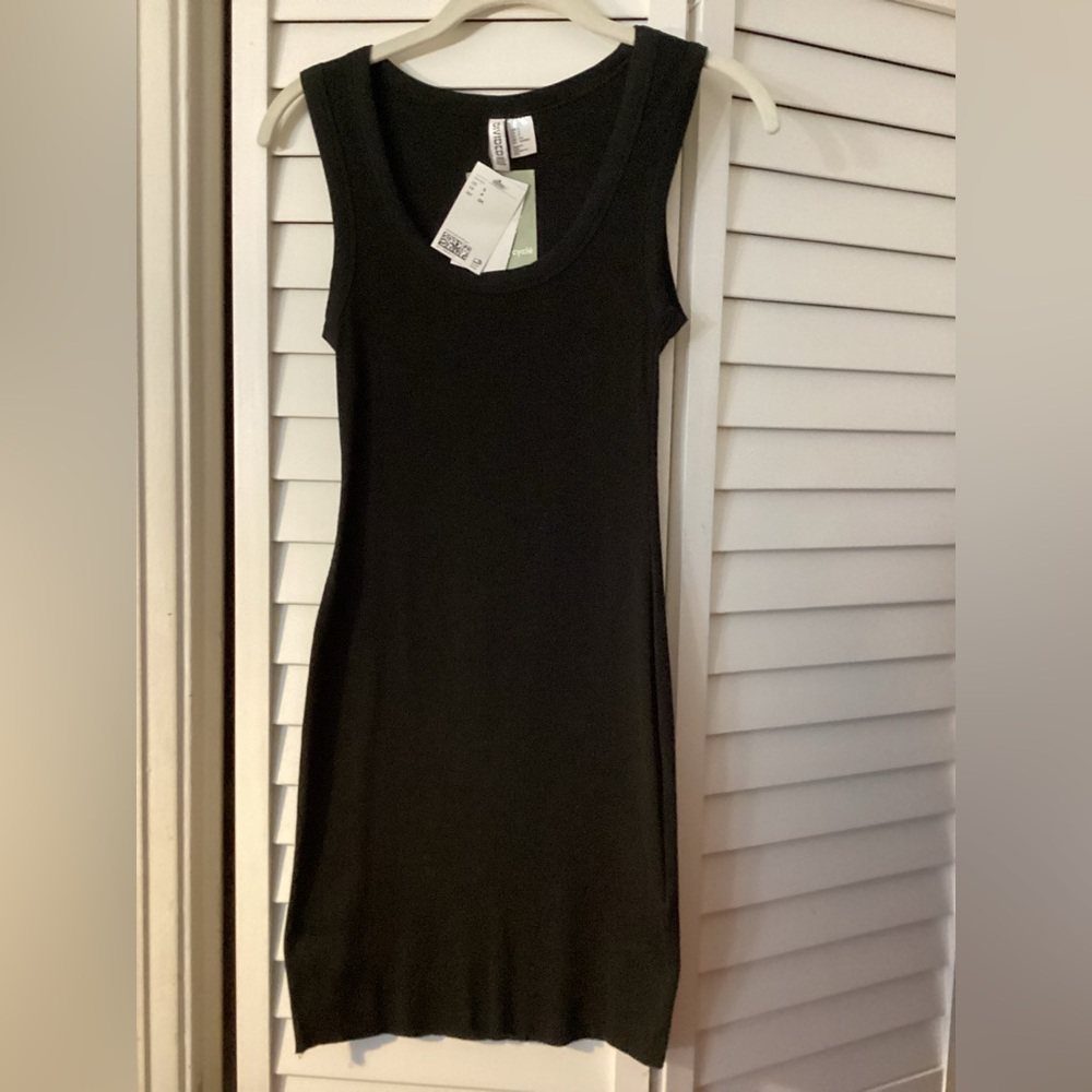 Divided H&M Black Ribbed Sleeveless Mini Dress Size Small NWT